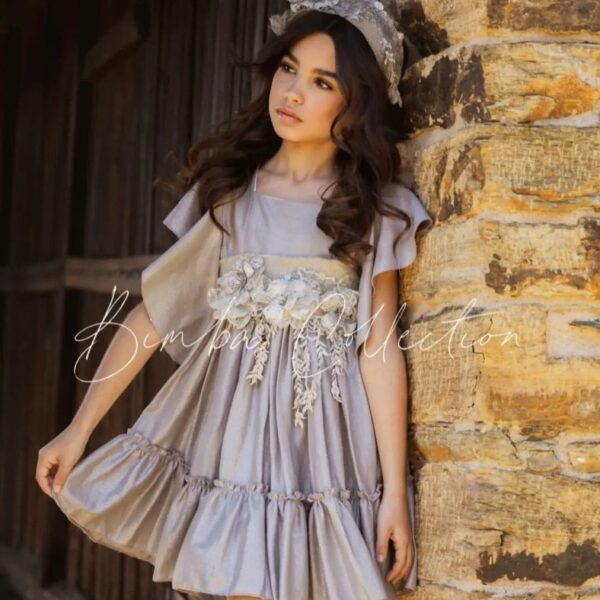 Vestido Lino Laminado Rusalka - Bella Bimba